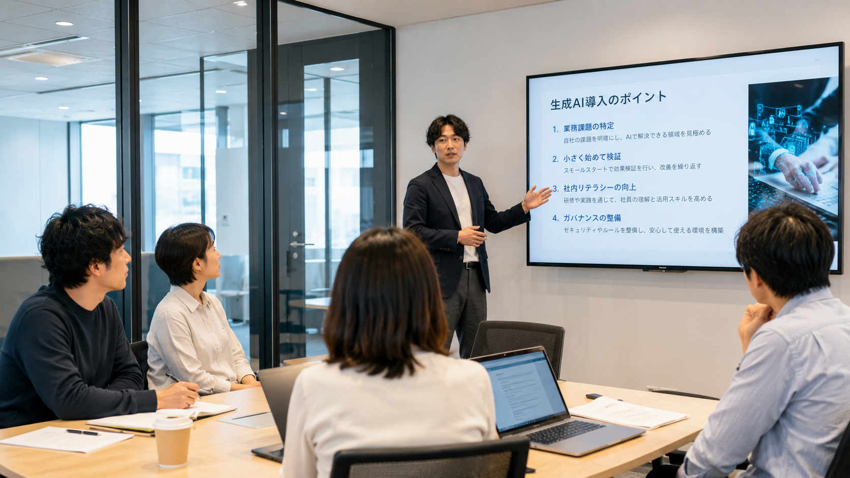 社内研修の生成AI導入事例イメージ